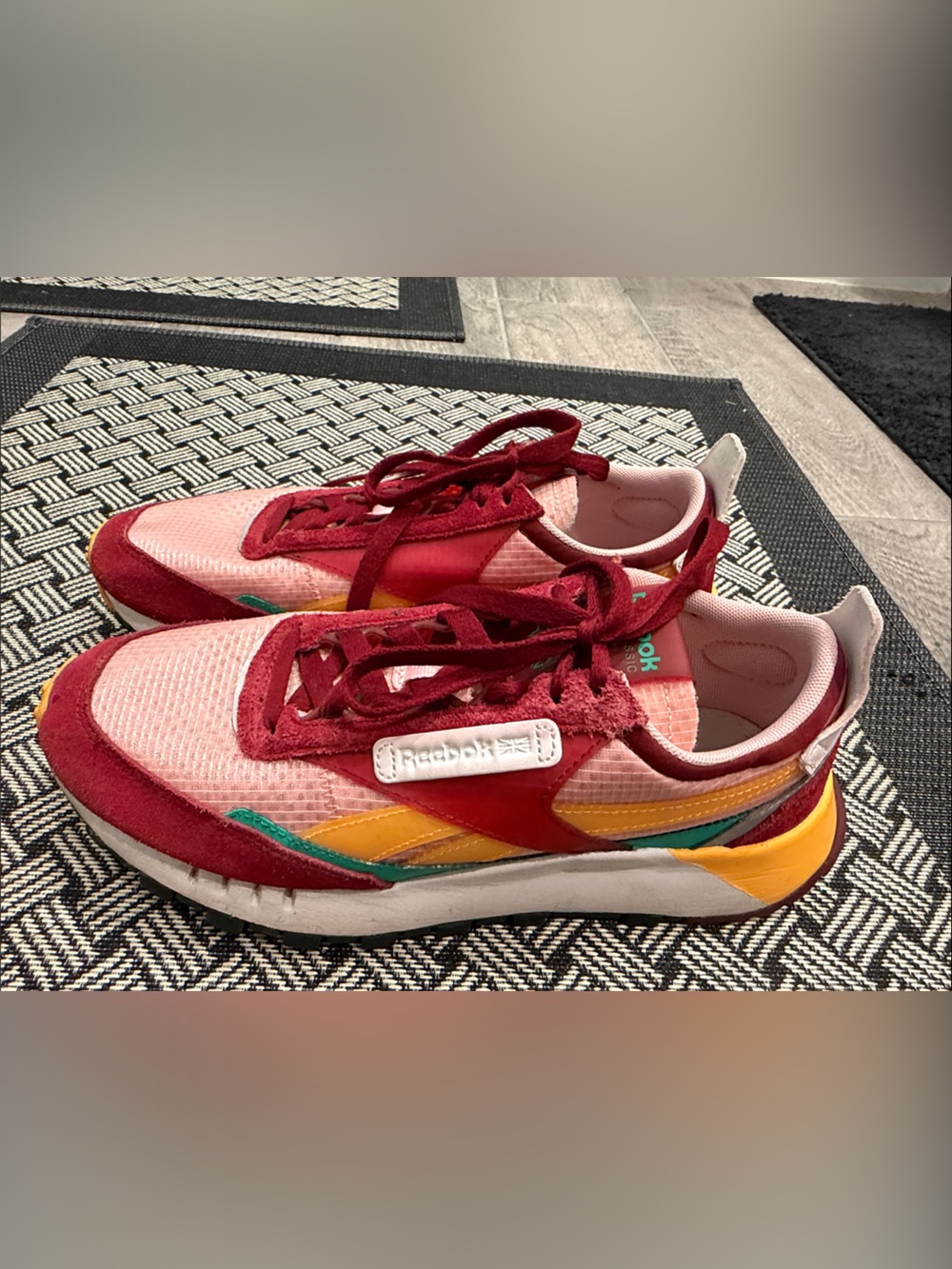 Women's Pink and Burgundy Retro Runner Sneakers